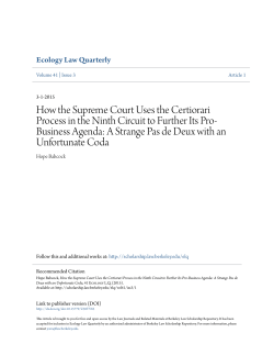 How the Supreme Court Uses the Certiorari Process in the Ninth