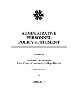 Administrative Personnel Policy Statement 2016/2017