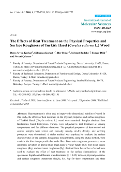 The Effects of Heat Treatment on the Physical Properties and