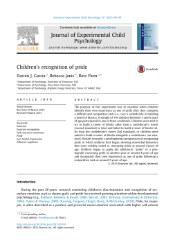 Childrens-Recognition-of-Pride - Infant Development Lab