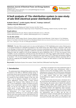 A fault analysis of 11kv distribution system