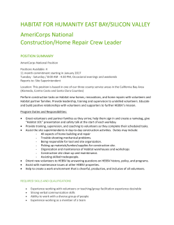 Construction Crew Leader - Habitat for Humanity East Bay/Silicon