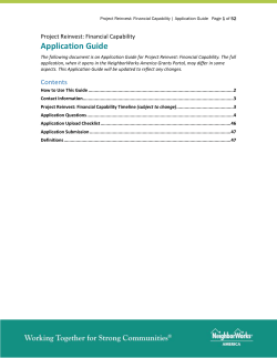 Application Guide - NeighborWorks America