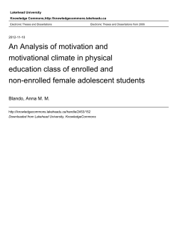 An Analysis of motivation and motivational climate in physical