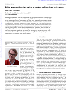 Edible nanoemulsions: fabrication, properties, and functional