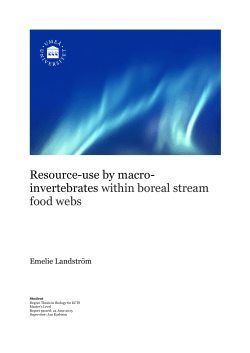 Resource-use by macro- invertebrates within boreal stream food webs