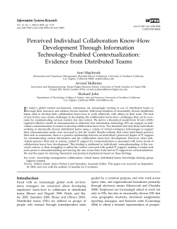 Perceived Individual Collaboration Know-How - UNC