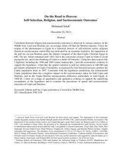 Self-Selection, Religion, and Socioeconomic Outcomes