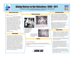 Giving Voices to the Voiceless: 1969&ndash;1971