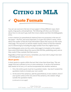 MLA Citing Sources