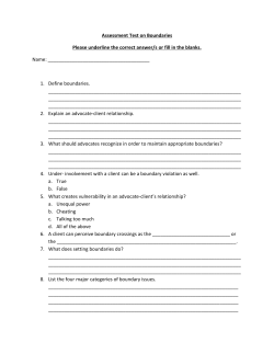 Assessment Test on Boundaries Please underline the correct