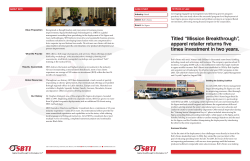 Titled &ldquo;Mission Breakthrough&rdquo;, apparel retailer returns five times