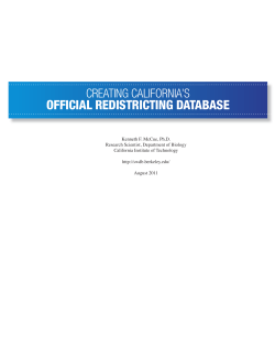 OFFICIAL REDISTRICTING DATABASE