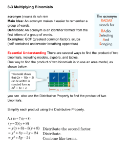 83 Multiplying Binomials