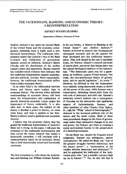 THE JACKSONIANS, BANKING, AND ECONOMIC THEORY: A