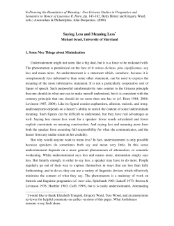 Saying Less and Meaning Less