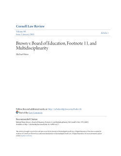 Brown v. Board of Education, Footnote 11, and Multidisciplinarity