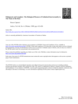 Palimpsests and Laughter: The Dialogical Pleasure of Unlimited