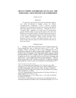 Buggy Whips and Broadcast Flags - Duke Law Scholarship Repository
