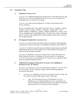 4.1 Accessory Uses. - Town of Plainfield