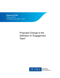 Proposed Change to the Definition of ―Engagement Team