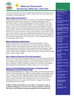 Maternal Depression Screening, Referrals, and Care