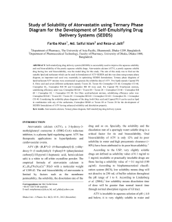 Study of Solubility of Atorvastatin using Ternary Phase Diagram for
