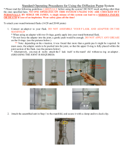 Standard Operating Procedures for Using the Diffusion Pump System