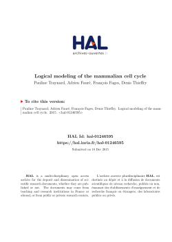 Logical modeling of the mammalian cell cycle - HAL