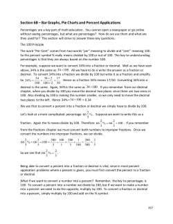 Section 6B &ndash; Bar Graphs, Pie Charts and Percent Applications
