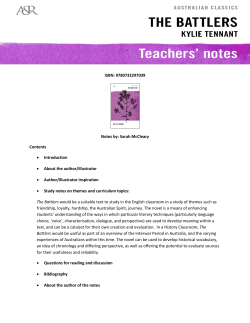 ISBN: 9780732297039 Notes by: Sarah McCleary Contents