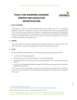 Assigning learning periods - Pharmaceutical Society of New Zealand