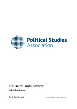House of Lords Reform - The Political Studies Association