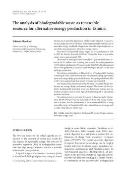 The analysis of biodegradable waste as renewable resource for