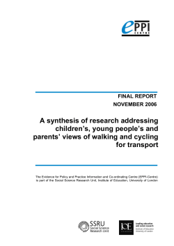A synthesis of research addressing children`s, young - EPPI