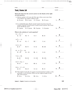 Test, Form 2A