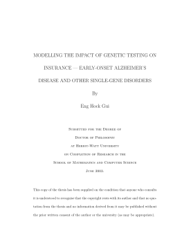 MODELLING THE IMPACT OF GENETIC TESTING ON INSURANCE