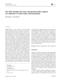 The 2014 drought and water management policy impacts on