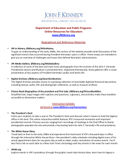 a downloadble PDF of resources from the JFK Library