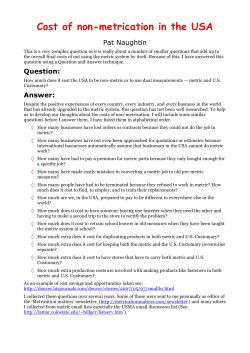 Cost of non-metrication in the USA