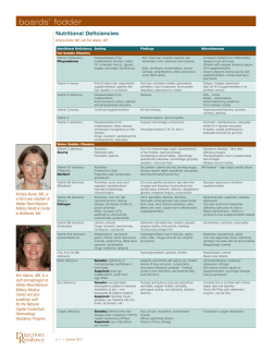 Boards` Fodder: Nutritional Deficiencies