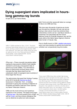Dying supergiant stars implicated in hours-long gamma