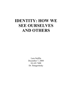 identity: how we see ourselves and others