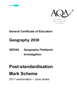 A-level Geography Mark Scheme Unit 04
