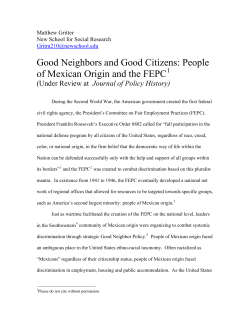 Good Neighbors and Good Citizens: People of