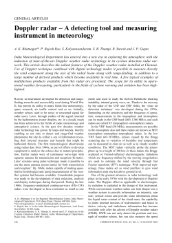 Doppler radar &ndash; A detecting tool and measuring instrument in