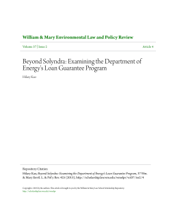 Beyond Solyndra: Examining the Department of Energy`s Loan