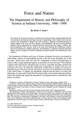 Force and Nature: The Department of History and Philosophy of