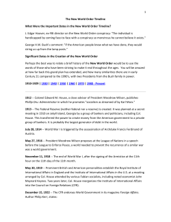 New World Order Timeline