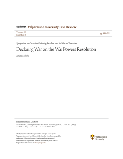 Declaring War on the War Powers Resolution